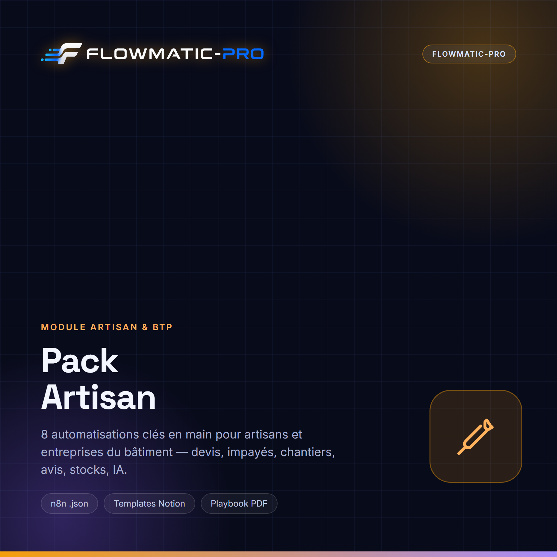 Pack Artisan — 8 automatisations pour artisans et BTP